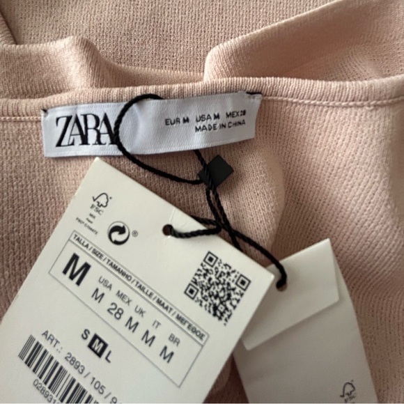 Zara Tank Top with Halter NWT. Size Medium. Flesh color - Picture 3 of 3